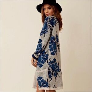 Free People Flower Power Blue Cardigan Size S
